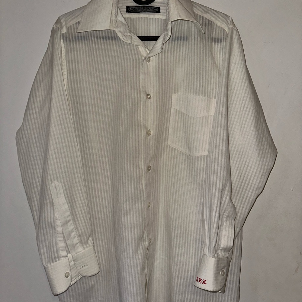 Semi-Sheer White Striped Shirt